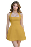Satin Halter Homecoming Dresses for Teens Short Prom Dress 2027 Mini Formal Evening Cocktail Gowns with Pockets