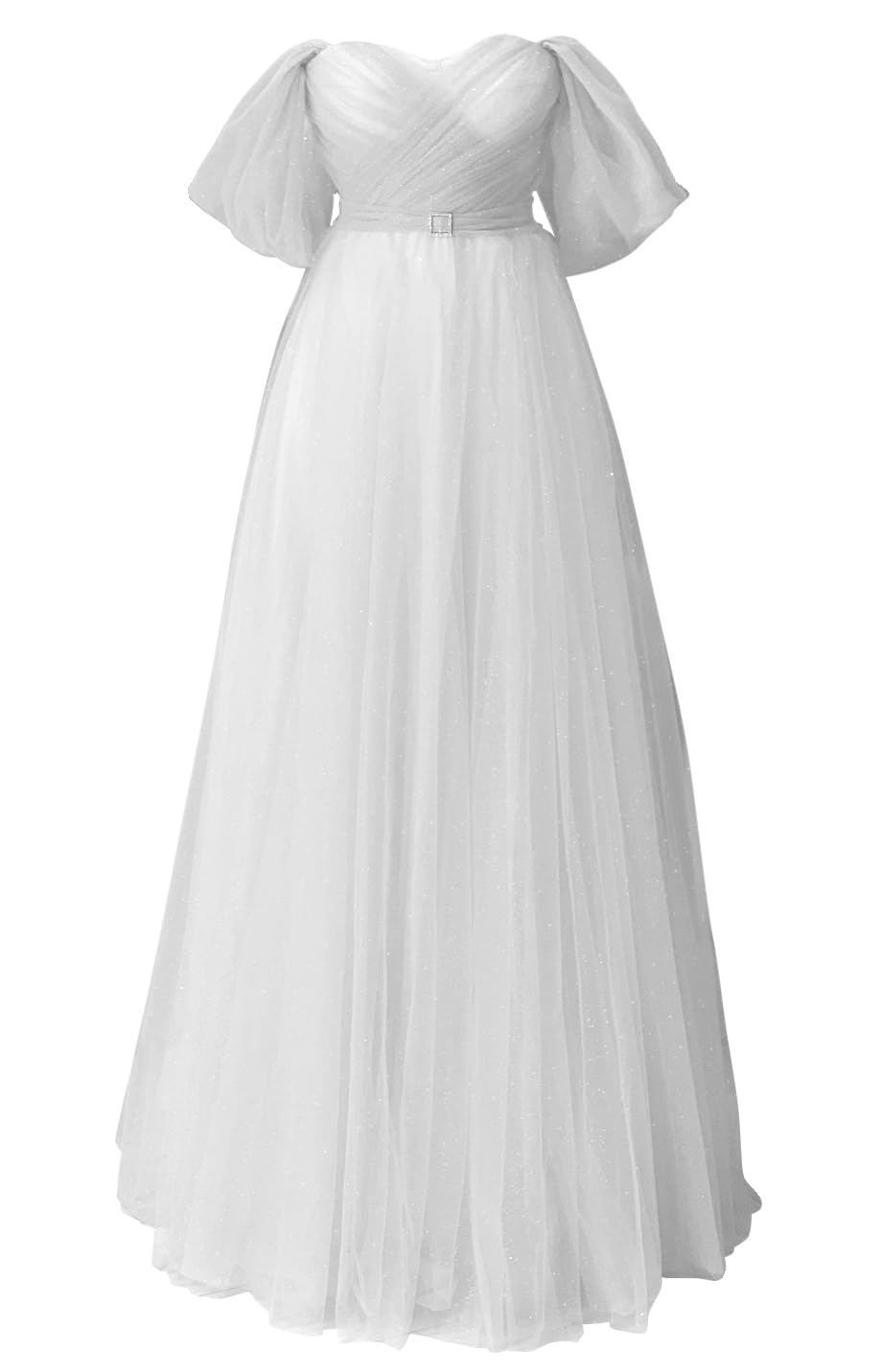 Glitter Tulle Prom Dresses Off The Shoulder Sweetheart Puffy Long Evening Gowns for Women 2027