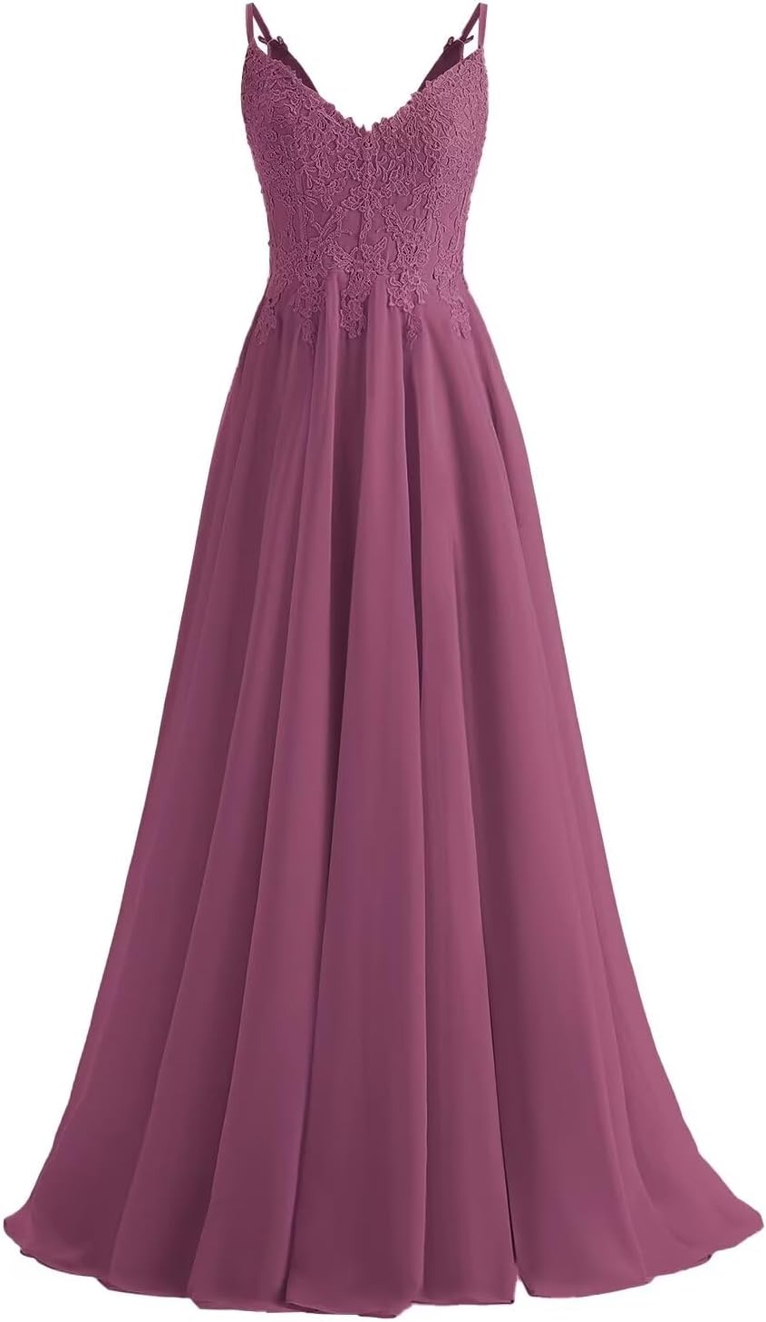 Lace Bridesmaid Dresses for Wedding with Slit Spaghetti Straps Chiffon Aline Formal Evening Party Gowns