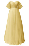 Glitter Tulle Prom Dresses Off The Shoulder Sweetheart Puffy Long Evening Gowns for Women 2027