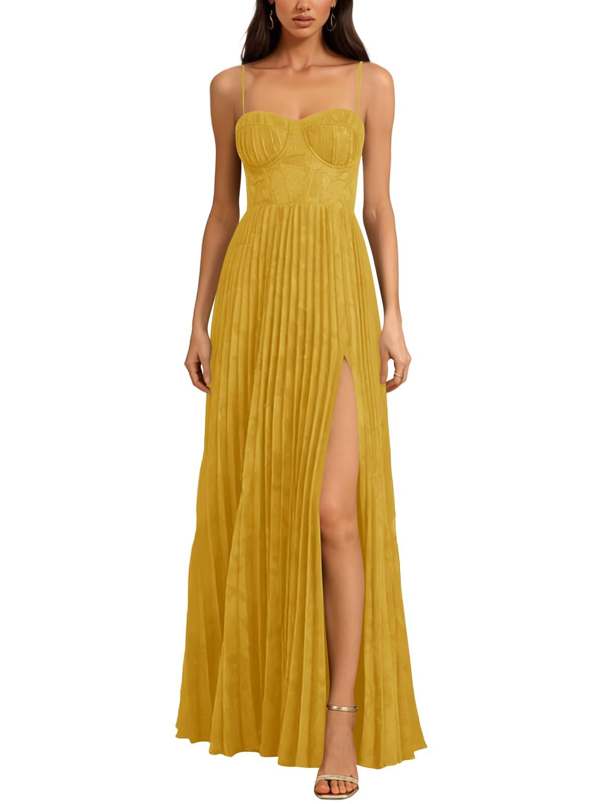 Long Floral Dress for Women Wedding Guest Dress Formal Pleated Prom Dresses 2027