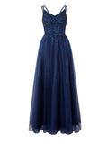 Yellow A-line Floor Length Glitter Tulle Prom Dress