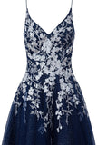 Aline Short Glitter Tulle Homecoming Dress with Appliques