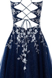 Aline Short Glitter Tulle Homecoming Dress with Appliques
