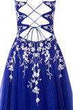 Aline Short Glitter Tulle Homecoming Dress with Appliques