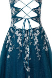 Aline Short Glitter Tulle Homecoming Dress with Appliques