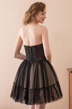 A line Strapless Tulle Homecoming Dress