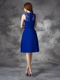 A-line/Princess Straps Ruffles Sleeveless Short Chiffon Bridesmaid Dresses Homecoming Dress