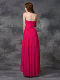 A-line/Princess Sweetheart Beading Sleeveless High Low Chiffon Bridesmaid Dresses Evening Prom Dress