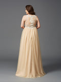 Vestidos de noche de graduación de talla grande con corte A/princesa, escote redondo, sin mangas, con diamantes de imitación y red larga