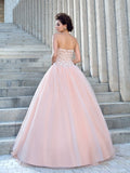 Ballkleid Trägerlos Perlenstickerei Ärmellos Lang Satin Brautkleider Brautkleider