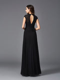 A-Line/Princess V-neck Sleeveless Long Chiffon Bridesmaid dresses Evening Prom Dress