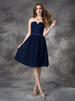 A-Linie/Princess-Linie Herzausschnitt Spitze Ärmellos Kurz Spitze Brautjungfernkleider Homecoming Partykleid