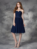 A-Linie/Princess-Linie Herzausschnitt Spitze Ärmellos Kurz Spitze Brautjungfernkleider Homecoming Partykleid