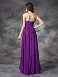 A-line/Princess Sweetheart Ruffles Sleeveless High Low Chiffon Bridesmaid Dresses Prom Dress
