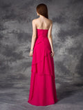 A-line/Princess Sweetheart Layers Sleeveless Long Chiffon Bridesmaid Dresses Formal Evening Dress