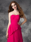 A-line/Princess Sweetheart Layers Sleeveless Long Chiffon Bridesmaid Dresses Formal Evening Dress