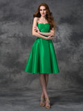 A-Linie/Princess-Linie Herzausschnitt Ärmellos Kurz Taft Brautjungfernkleider Homecoming-Kleid