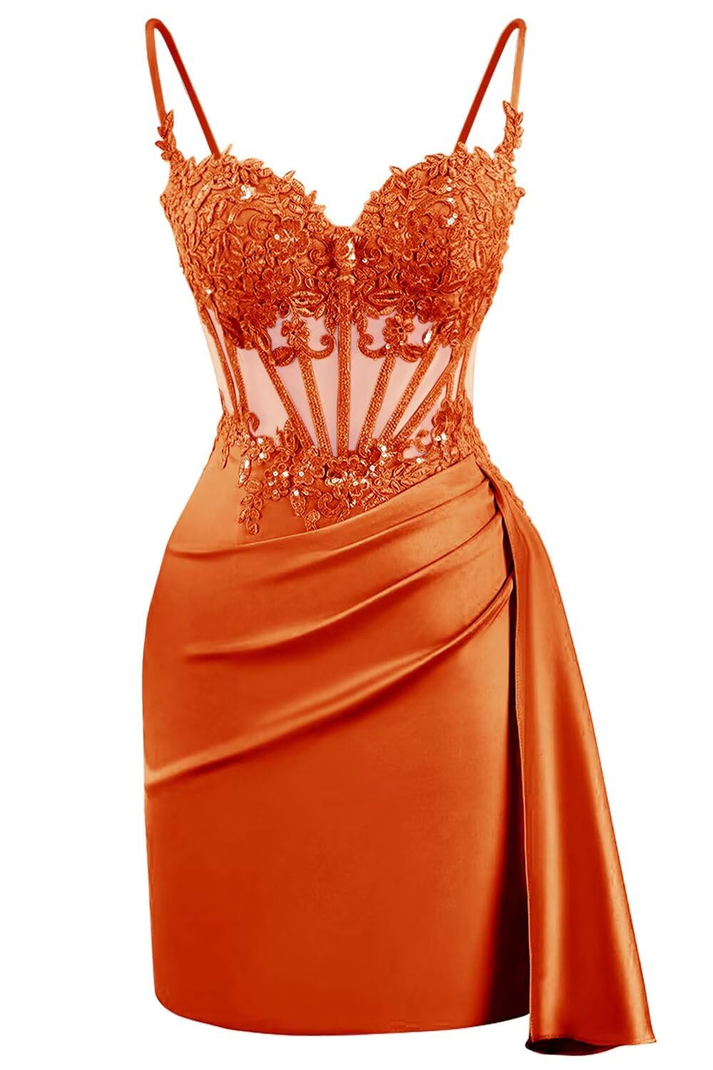 Lace Satin Homecoming Dresses for Teens 2027 Short Prom Dress Spaghetti Straps Corset Cocktail Formal Evening Gowns