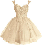 Off Shoulder Glitter Tulle Homecoming Dresses for Teens 3D Butterfly Short Prom Dress Sequin Quinceanera Dresses