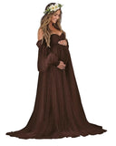 Kingbridal Pearl Tulle Maternity Dress for Photoshoot Long Puffy Sleeve Pregnancy Gown