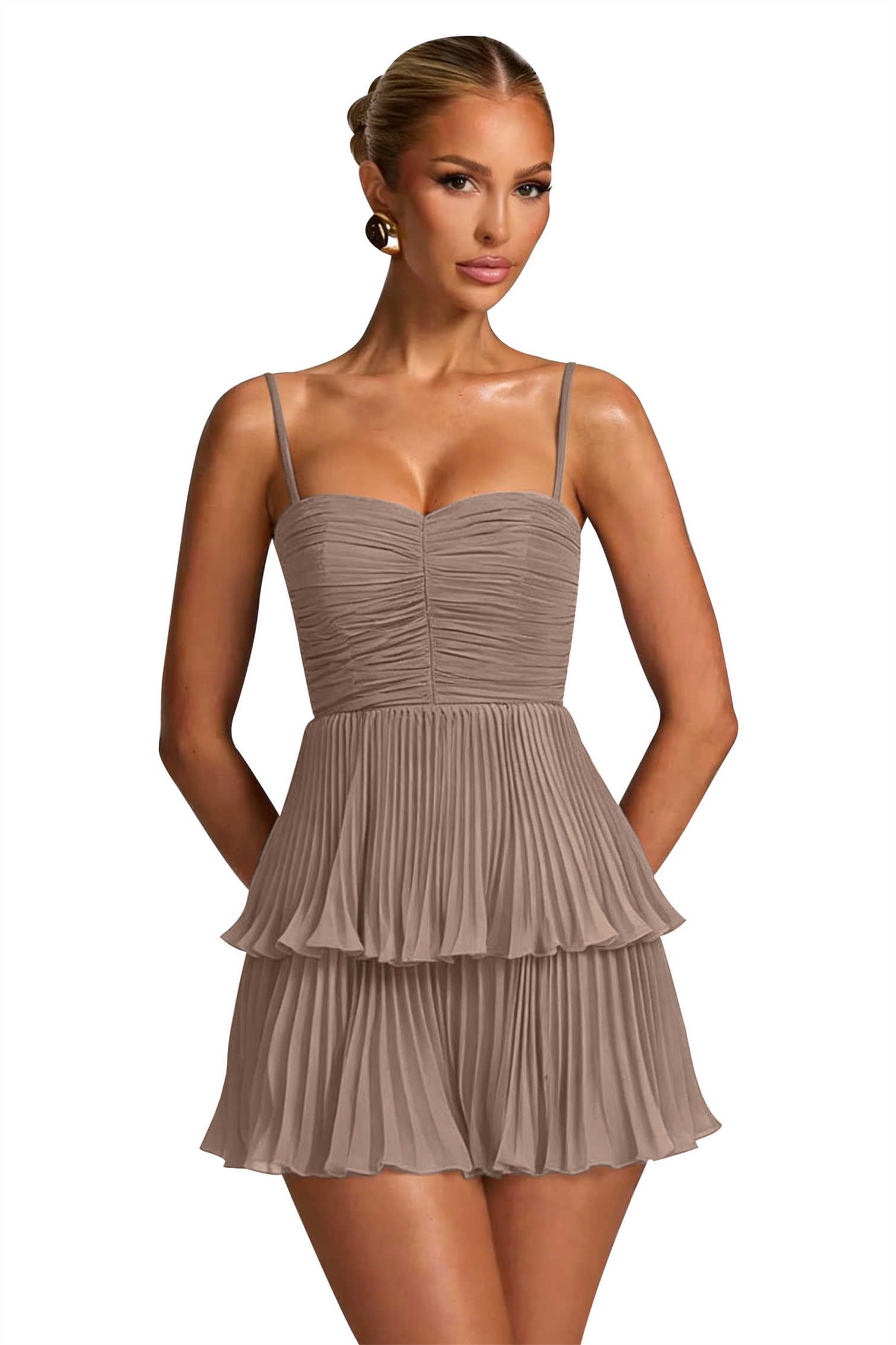 Chiffon Homecoming Dresses for Teens 2026 Spaghetti Straps Short Mini Dress A Line Formal Cocktail Party Prom Dress