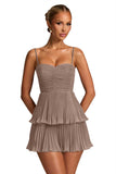 Chiffon Homecoming Dresses for Teens 2026 Spaghetti Straps Short Mini Dress A Line Formal Cocktail Party Prom Dress