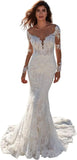 Women's Beach Wedding Dresses for Bride 2025 Long Lace Wedding Bridal Gowns