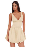 V Neck Satin Homecoming Dresses for Teens 2027 Short Prom Dress A-Line Backless Cocktail Party Gowns with Pockets