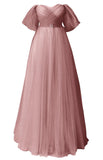 Glitter Tulle Prom Dresses Off The Shoulder Sweetheart Puffy Long Evening Gowns for Women 2027