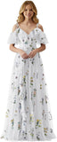 Fairy Tulle Junior Bridesmaid Dresses for Teen Girls Long Flower Embroidery Formal Prom Flower Girl Dress Gown with Slit