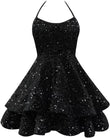 Sparkly Sequin Homecoming Dresses 2026 Spaghetti Straps Tiered Prom Dresses for Teens Short Cocktail Party Gowns