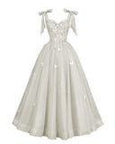 Glitter Tulle Prom Dress for Teens 3D Butterfly Long Ball Gowns Sequin Princess Quinceanera Dresses with Bow