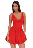 V Neck Satin Homecoming Dresses for Teens 2027 Short Prom Dress A-Line Backless Cocktail Party Gowns with Pockets