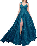 Sparkly Prom Dresses for Teens 2027 3D Butterfly Tulle Spaghetti Straps Long Slit Backless Party Gowns