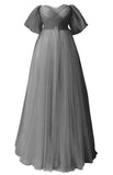 Glitter Tulle Prom Dresses Off The Shoulder Sweetheart Puffy Long Evening Gowns for Women 2027