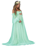 Kingbridal Pearl Tulle Maternity Dress for Photoshoot Long Puffy Sleeve Pregnancy Gown