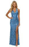 Women's Sequin Halter Prom Dresses with Split Long Mermaid Ruched Formal Evening Gowns 2026
