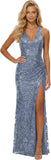 Women's Sequin Halter Prom Dresses with Split Long Mermaid Ruched Formal Evening Gowns 2026