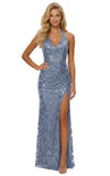 Women's Sequin Halter Prom Dresses with Split Long Mermaid Ruched Formal Evening Gowns 2026