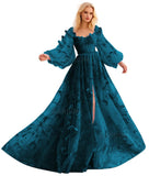Long Sleeve 3D Butterfly Prom Dresses for Women Formal Fairy Ball Gowns Corset Tulle Evening Gowns with Slit 2026