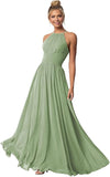 Women's Halter Bridesmaid Dresses Long Chiffon Formal Dresses Evening Party Dress 2026