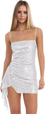 Spaghetti Straps Sequin Homecoming Dresses for Teens 2027 Sparkly Tight Short Prom Cocktail Party Gowns
