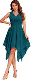 Women's Short Bridesmaid Dresses 2025 V Neck Ruched Chiffon Formal Cocktail Party Dress