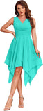 Women's Short Bridesmaid Dresses 2025 V Neck Ruched Chiffon Formal Cocktail Party Dress