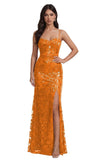 Mermaid Sequin Lace Prom Dresses Long for Women 2026 Spaghetti Straps Corset Formal Evening Party Gown with Slit
