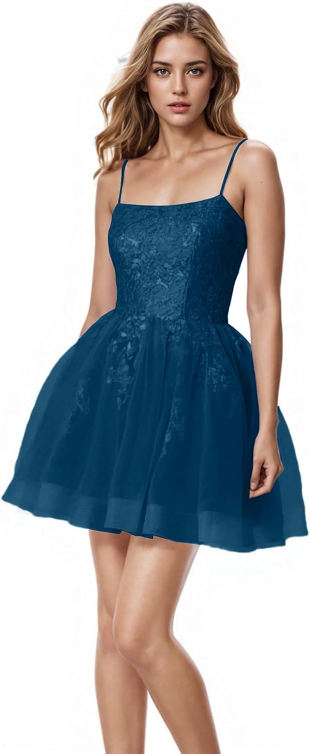 Tulle Homecoming Dresses Teens Lace Beaded Party Dress Juniors Short Prom Dresses