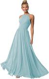 Women's Halter Bridesmaid Dresses Long Chiffon Formal Dresses Evening Party Dress 2026