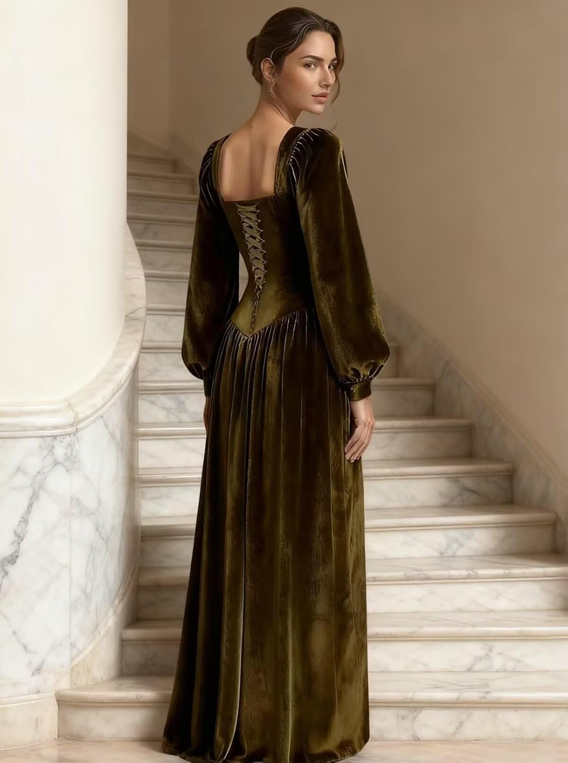 Kingbridal Gowns Long Sleeve Prom Dresses for Women 2027 Velvet Formal Dress with Slit Long A-line Evening Party Gowns