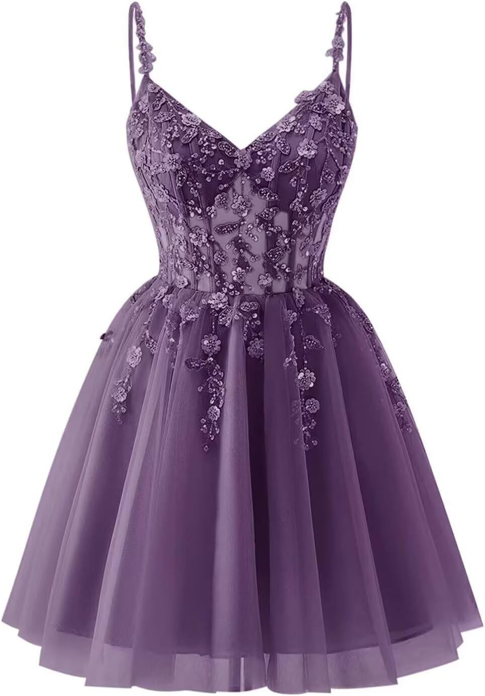 Lace Applique Tulle Homecoming Dresses for Teens Sparkly 3D Flower Short Prom Dress Sequin Quinceanera DAMA Dress